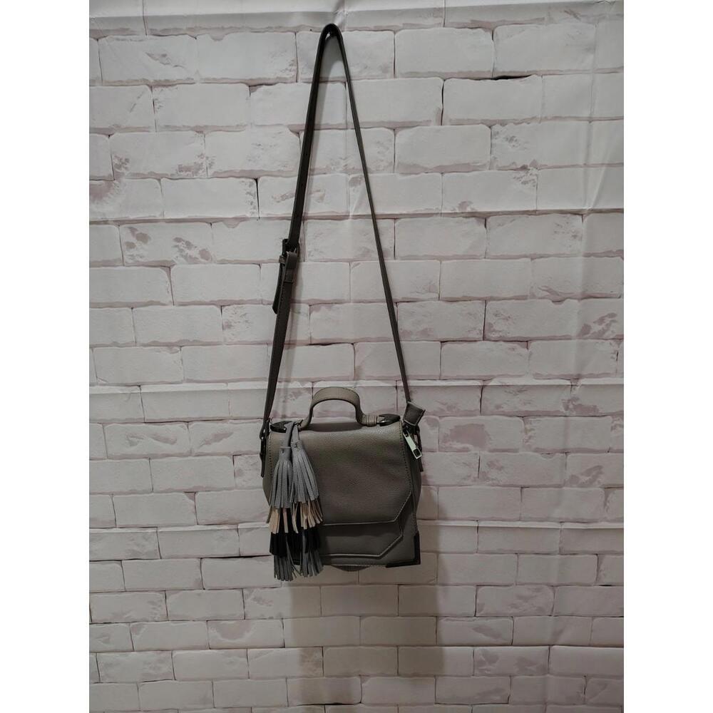 Lionel Gray Vegan Leather shoulder/crossbody Purse Bag Tassell